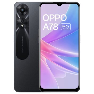 Oppo A78 5G (Glowing Black, 8GB RAM, 128 Storage) | 5000 mAh Battery with 33W SUPERVOOC Charger| 50MP AI Camera | 90Hz Refresh Rate