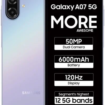 Samsung Galaxy A07 5G (Light Violet, 128 GB) (4 GB RAM)