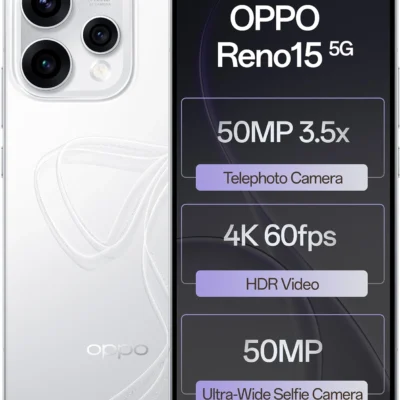 OPPO Reno15 5G (Glacier White, 512 GB) (12 GB RAM)